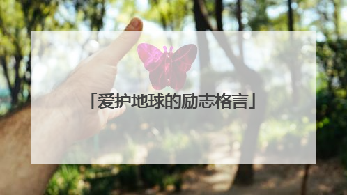 爱护地球的励志格言
