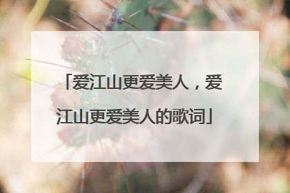 爱江山更爱美人，爱江山更爱美人的歌词