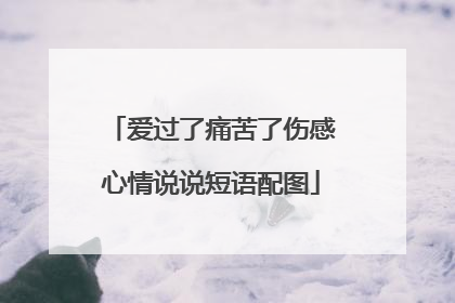 爱过了痛苦了伤感心情说说短语配图