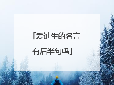 爱迪生的名言有后半句吗