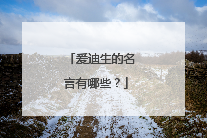 爱迪生的名言有哪些？