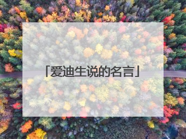 爱迪生说的名言