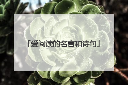 爱阅读的名言和诗句