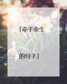 牵手余生的句子