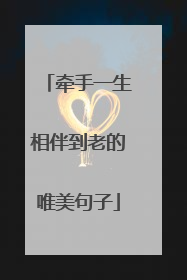 牵手一生相伴到老的唯美句子