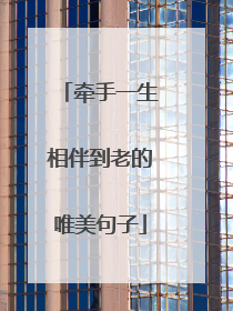 牵手一生相伴到老的唯美句子
