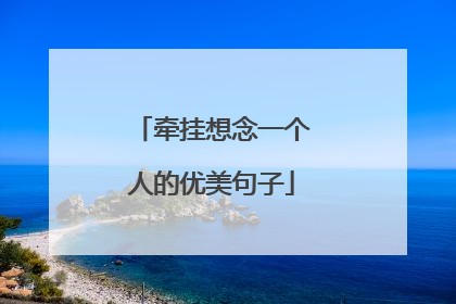 牵挂想念一个人的优美句子