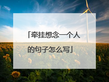 牵挂想念一个人的句子怎么写