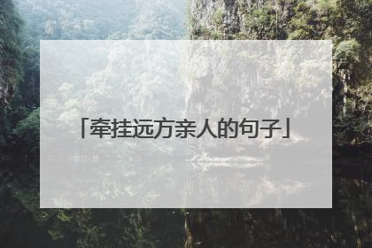 牵挂远方亲人的句子