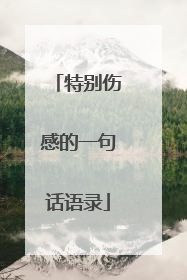 特别伤感的一句话语录