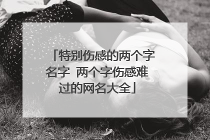 特别伤感的两个字名字 两个字伤感难过的网名大全