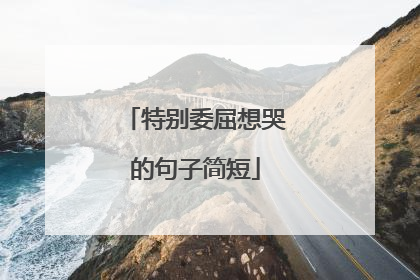 特别委屈想哭的句子简短