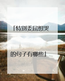 特别委屈想哭的句子有哪些