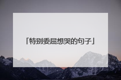 特别委屈想哭的句子