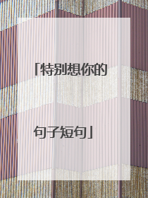 特别想你的句子短句