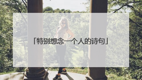 特别想念一个人的诗句