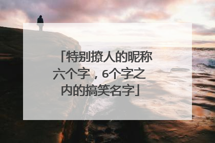 特别撩人的昵称六个字,6个字之内的搞笑名字