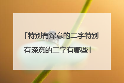 特别有深意的二字特别有深意的二字有哪些