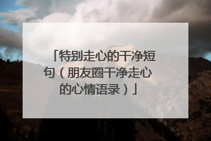 特别走心的干净短句(朋友圈干净走心的心情语录)