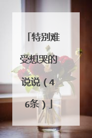 特别难受想哭的说说(46条)