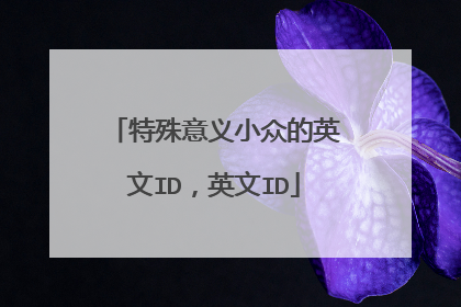 特殊意义小众的英文ID，英文ID