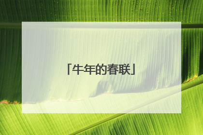 牛年的春联