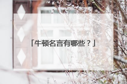 牛顿名言有哪些?