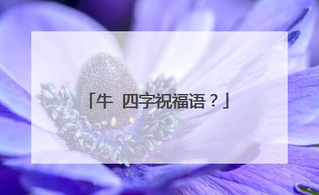 牛 四字祝福语？