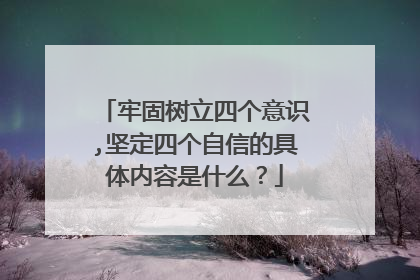 牢固树立四个意识,坚定四个自信的具体内容是什么?