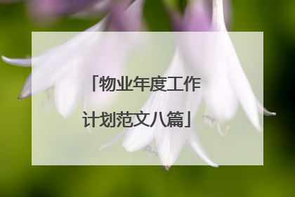 物业年度工作计划范文八篇