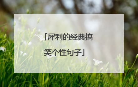 犀利的经典搞笑个性句子