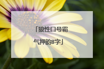 狼性口号霸气押韵8字