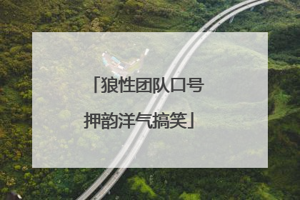 狼性团队口号押韵洋气搞笑