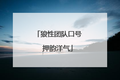狼性团队口号 押韵洋气