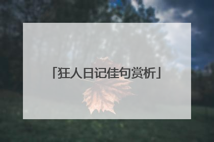 狂人日记佳句赏析