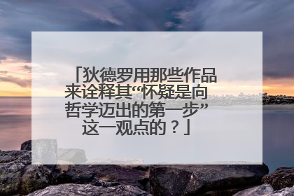 狄德罗用那些作品来诠释其“怀疑是向哲学迈出的第一步”这一观点的?