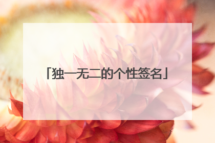 独一无二的个性签名