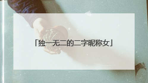 独一无二的二字昵称女