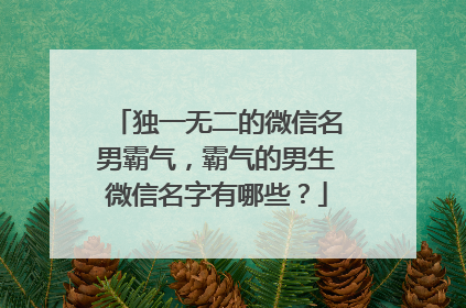 独一无二的微信名男霸气,霸气的男生微信名字有哪些?