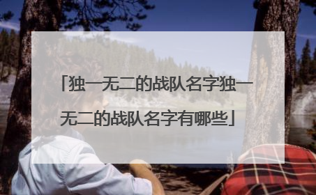 独一无二的战队名字独一无二的战队名字有哪些
