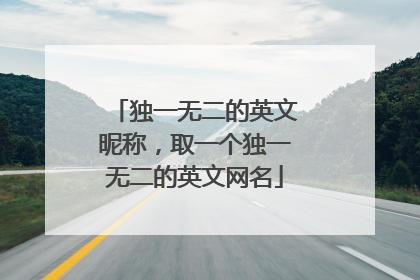 独一无二的英文昵称,取一个独一无二的英文网名