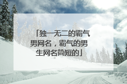 独一无二的霸气男网名,霸气的男生网名简短的