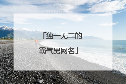 独一无二的霸气男网名