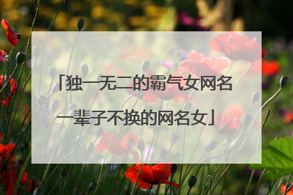 独一无二的霸气女网名一辈子不换的网名女