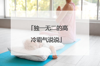 独一无二的高冷霸气说说