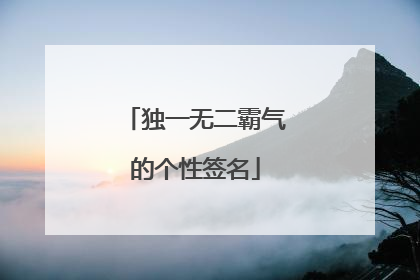 独一无二霸气的个性签名