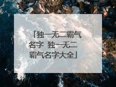 独一无二霸气名字 独一无二霸气名字大全