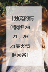 独宠的情侣网名2021，2021最火情侣网名