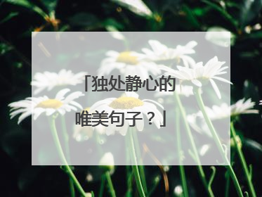 独处静心的唯美句子?