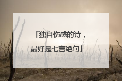 独自伤感的诗,最好是七言绝句
